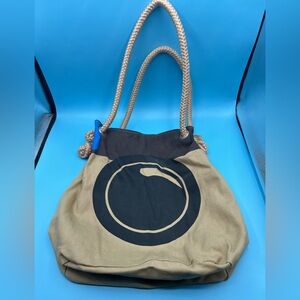 Drawstring tote bag with thick rope straps Camera Lense Logo 13 long x 15.5 wide